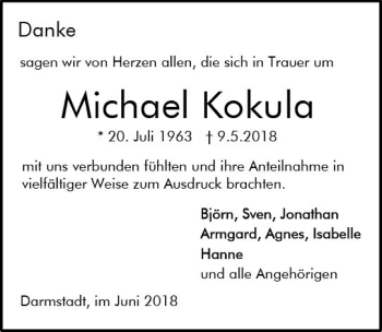 Traueranzeige von Michael Kokula von Trauerportal Rhein Main Presse