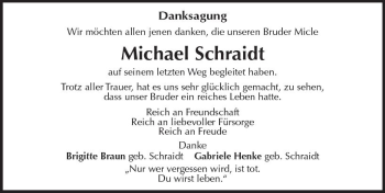 Traueranzeige von Michael Schraidt von Trauerportal Rhein Main Presse