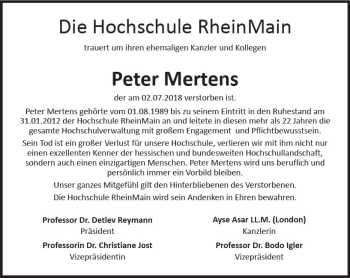 Traueranzeige von Peter Mertens von vrm-trauer