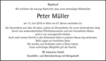 Traueranzeige von Peter Müller von  Gießener Anzeiger