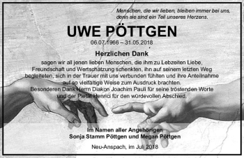 Traueranzeige von Uwe Pöttgen von  Usinger Anzeiger