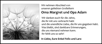 Traueranzeige von Margarete Nicklas von vrm-trauer