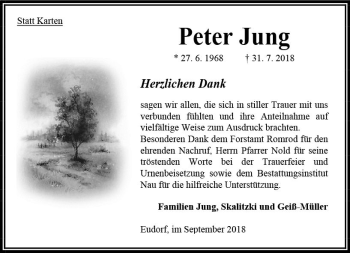Traueranzeige von Peter Jung von VRM Trauer