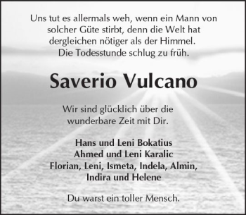 Traueranzeige von Saverio Vulcano von  Kreisanzeiger