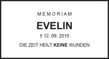 Traueranzeige von Evelin Cupovic von vrm-trauer