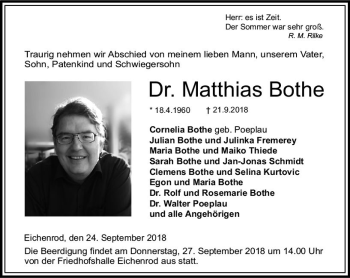 Traueranzeige von Matthias Bothe von VRM Trauer