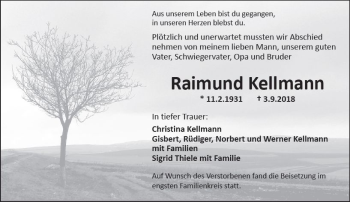 Traueranzeige von Raimund Kellmann von vrm-trauer