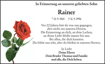 Traueranzeige von Rainer Schick von vrm-trauer
