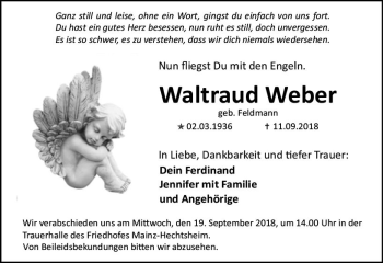 Traueranzeige von Waltraud Weber von vrm-trauer