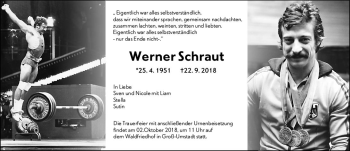 Traueranzeige von Werner Schraut von vrm-trauer