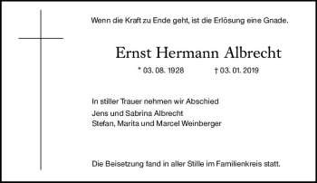 Traueranzeige von Ernst Hermann Albrecht von vrm-trauer