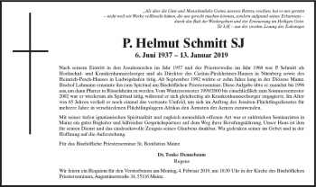 Traueranzeige von Helmut Schmitt von vrm-trauer