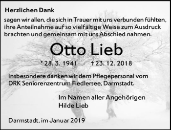 Traueranzeige von Otto Lieb von vrm-trauer