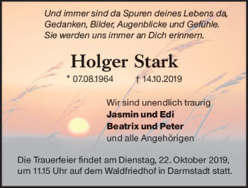 Traueranzeige von Holger Stark von vrm-trauer