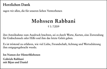 Traueranzeige von Mohssen Rabbani von vrm-trauer