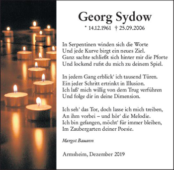 Traueranzeige von Georg Sydow von vrm-trauer