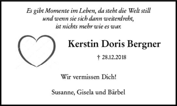 Traueranzeige von Kerstin Doris Bergner von vrm-trauer