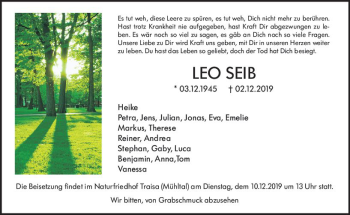 Traueranzeige von Leo Seib von vrm-trauer