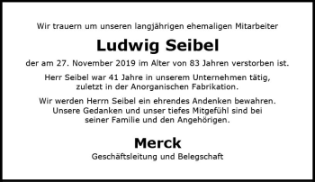 Traueranzeige von Ludwig Seibel von vrm-trauer