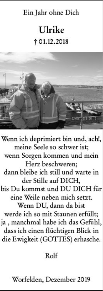 Traueranzeige von Ulrike Raisch von vrm-trauer