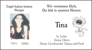 Traueranzeige von Tina Heckwolf von VRM Tageszeitungen