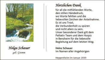Traueranzeige von Helga Schauer von vrm-trauer