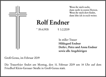 Traueranzeige von Rolf Endner von vrm-trauer