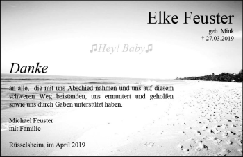 Traueranzeige von Elke Feuster von vrm-trauer