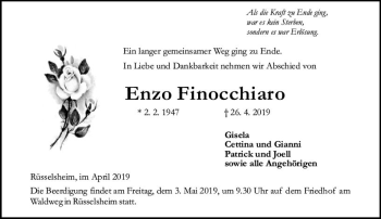 Traueranzeige von Enzo Finocchiaro von vrm-trauer