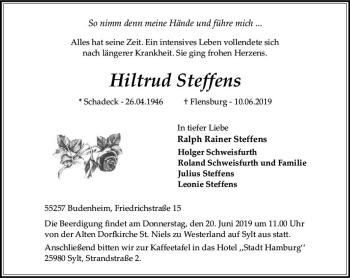 Traueranzeige von Hiltrud Steffens von vrm-trauer