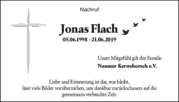Traueranzeige von Jonas Flach von vrm-trauer