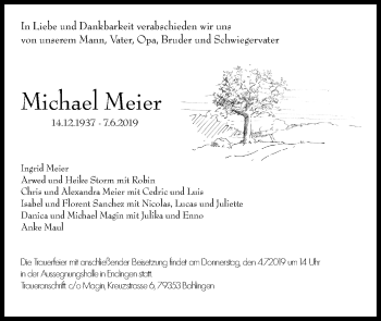 Traueranzeige von Michael Meier von vrm-trauer