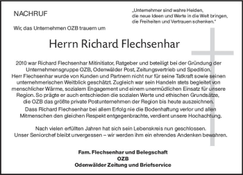 Traueranzeige von Richard Flechsenhar von vrm-trauer