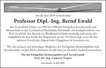 Traueranzeige von Bernd Ewald von vrm-trauer