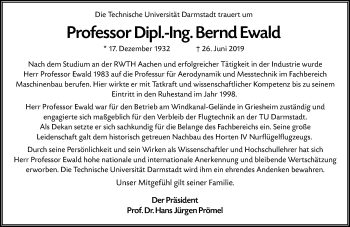 Traueranzeige von Bernd Ewald von vrm-trauer