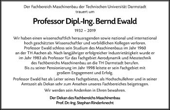 Traueranzeige von Bernd Ewald von vrm-trauer
