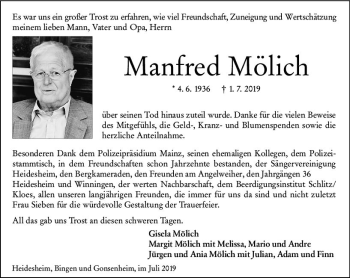 Traueranzeige von Manfred Möchlich von vrm-trauer