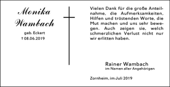 Traueranzeige von Monika Warnbach von vrm-trauer