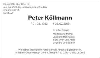 Traueranzeige von Peter Köllmann von vrm-trauer