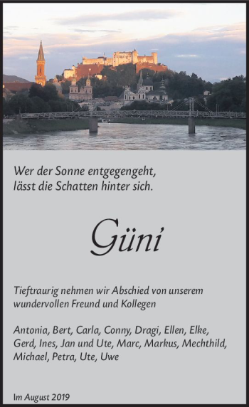 Traueranzeige von Güni  von vrm-trauer