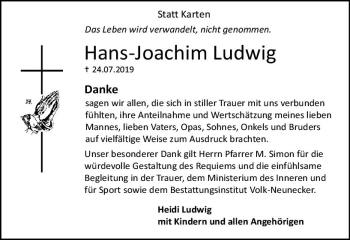 Traueranzeige von Hans-Joachim Ludwig von vrm-trauer