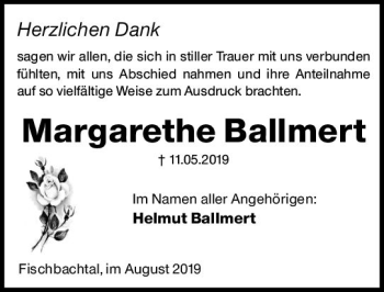 Traueranzeige von Margarethe Ballmert von vrm-trauer