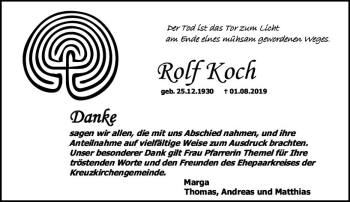 Traueranzeige von Rolf Koch von vrm-trauer
