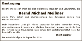 Traueranzeige von Bernd Michael Meißner von vrm-trauer