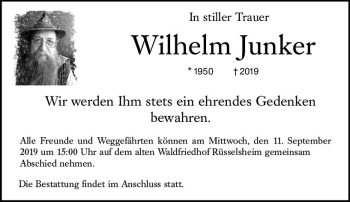Traueranzeige von Wilhelm Junker von vrm-trauer