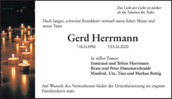 Traueranzeige von Gerd Herrmann von vrm-trauer