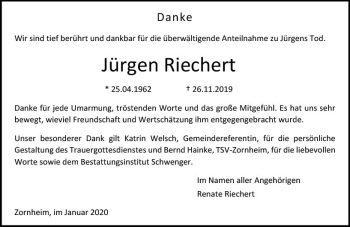 Traueranzeige von Jürgen Riechert von vrm-trauer