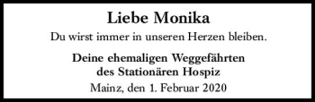 Traueranzeige von Monika  von vrm-trauer