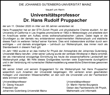 Traueranzeige von Hans Rudolf Pruppacher von vrm-trauer