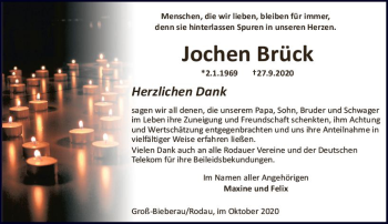 Traueranzeige von Jochen Brück von vrm-trauer